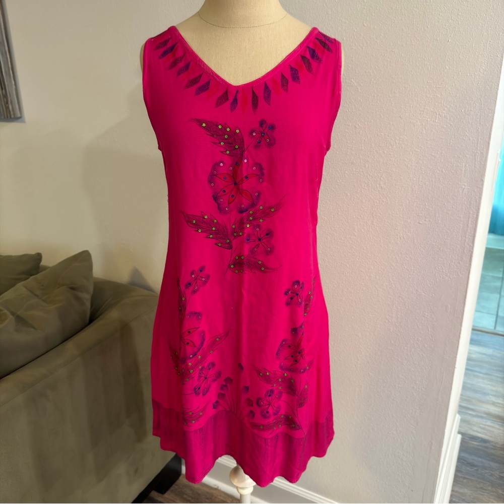 Raya Sun Red Floral Swim Coverup